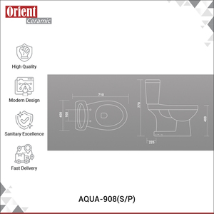 Fabricant en gros vendant des toilettes WC modernes en céramique blanche à poser au sol, de conception nouvelle, en deux pièces, en vente - Product Image 2