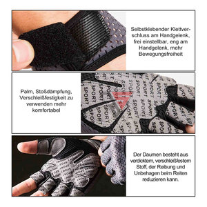 Guantes de ciclismo de medio dedo de alta calidad, transpirables y cómodos, hechos de tela de malla, protección de palma de piel sintética para ciclismo - Product Image 6
