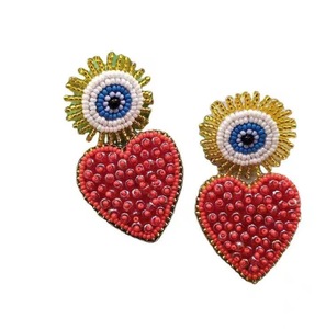 Butterfly New Fashion Hand-woven Rice <b>Beads</b> Flower Tassel <b>Baking</b> Paint Beaded Flower Earrings Women - Product Image 5