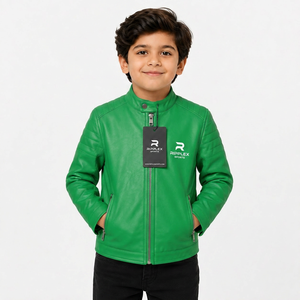 Veste en cuir confortable pour enfants, avec un matériau durable, un style classique, une sensation de chaleur et une coupe parfaite pour une utilisation quotidienne décontractée et active. - Product Image 6