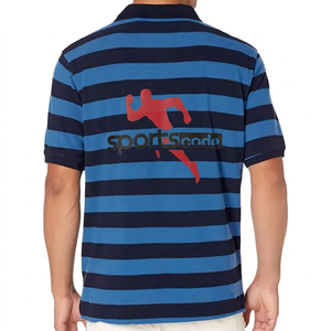 Camiseta Polo Deportiva 2026 para Hombre, Azul Marino a Rayas, Manga Corta, Camisa Casual a Rayas para Hombre - Product Image 2
