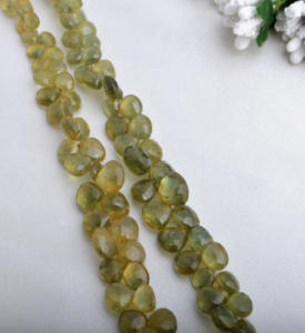 Zafiros naturales facetados en forma de gota, verde/amarillo, para la elaboración de joyería fina, cuentas de piedras preciosas. - Product Image 2
