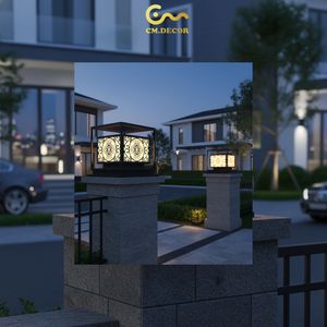 Outdoor Gate <b>Pillar</b> <b>Light</b> Warm White 3500K Lighting Minimalist Pattern for Villa Garden Hotel Post Lamp AC 220V IP65 - Product Image 4