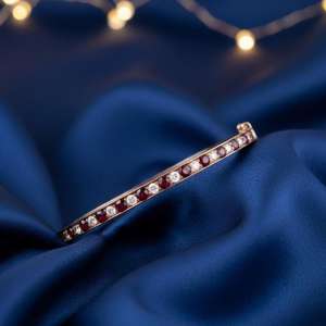 Victorian Garnet <b>Bangle</b> 925 Sterling Silver 14K <b>Gold</b> Plated Handmade <b>Antique</b> Style Luxury Jewelry Gift For Her - Product Image 6