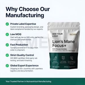 Cápsulas de Melena de León, Fabricante de Suplementos de Extracto Herbal, OEM, Marca Privada, Suplemento Dietético, Suministro al por Mayor - Product Image 3