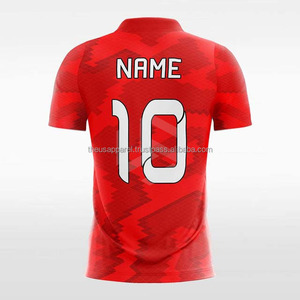 Maillots de football personnalisés avec logo OEM, design contrasté, vêtements de sport, 100% polyester et élasthanne, manches courtes pour adultes - Product Image 2
