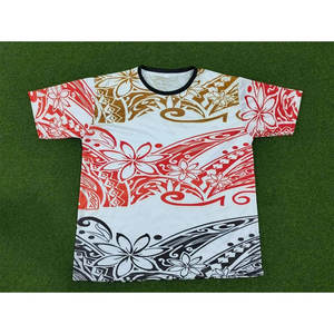 Camiseta con Estampado de Diseño Tribal Polinesio, Venta al por Mayor, Transpirable, Logotipo Personalizado, Talla Grande, Cuello Redondo - Product Image 4