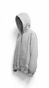 Custom Quarter Zip Hoodie <b>Blank</b> Unisex Relaxed Fit 3/4 Sleeve Heavyweight Fleece Pullover Streetwear Manufacturer Wholesale - Product Image 4