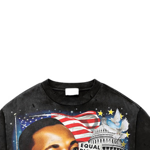 T-shirt en coton tricoté pour homme à col roulé, coupe classique, avec slogan personnalisé imprimé, manches courtes, logo photo imprimé sur le devant - Product Image 2