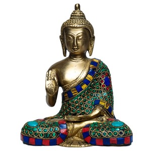 Sculpture de Bouddha en laiton de luxe, plaquée or, artisanale, pour la décoration de la maison et de mariage, meilleur prix - Product Image 4
