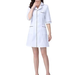 Long Sleeve White Collar Lab Coat Hospital <b>Doctor</b> Nurse Uniform Healthcare Professional White Lab Coat for Medical Staff - Product Image 4
