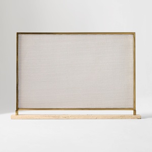 Paravent de cheminée autoportant en métal à cadre fin moderne, grille de protection résistante à la chaleur et aux étincelles, bouclier de foyer minimaliste - Product Image 3