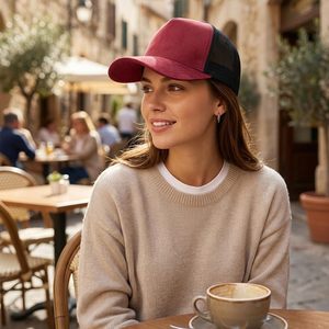 6-Panel Solid Baseball <b>Cap</b> Suede Front Mesh Back Unisex Adjustable Snapback <b>Hat</b> | Head Circumference 21.25-23.5 Inches - Product Image 4