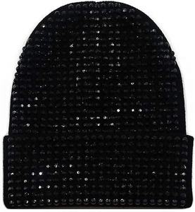 Custom Rhinestone Beanie for <b>Men</b> Women Sparkly Crystal Knit Winter Hat Fashion Bling <b>Cap</b> Low MOQ OEM Wholesale Supplier - Product Image 2