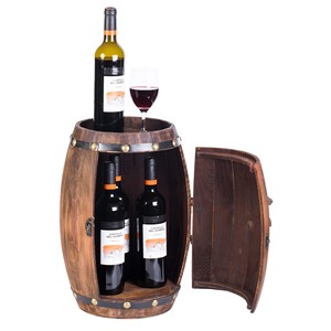 Meuble de rangement en bois de Sheesham en forme de tonneau à vin - Meuble rustique artisanal écologique 50x40x40 cm - Vente en gros - Product Image 3