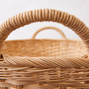 Cesta ovalada de ratán tejida a mano con asas resistentes, contenedor de almacenamiento natural, organizador decorativo para lavandería o organización del hogar - Product Image 2