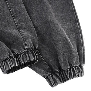 Pantalon Jogger en Jean Denim Délavé Foncé pour Homme, Taille Mi-Haute, Coupe Droite, en Coton Respirant, Style Décontracté Automne, avec Poches - Product Image 4