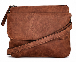 Bolso bandolera Gravs hecho a mano de cuero genuino estilo bohemio vintage para mujer, moda de primavera, bandolera con correa ajustable y cremallera - Product Image 5
