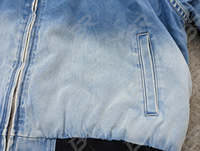 Blouson Bomber en Jean pour Homme, Teinture Dégradée, Col Rabattu, Fermeture Éclair, Style Décontracté Printemps, Coupe Classique