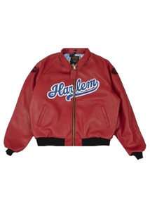FLY GEENIUS X VANSON | BOMBER <b>JACKET</b> | HARLEM-RED | Windproof Eco-Friendly <b>Heated</b> Leather Streetwear - Product Image 3