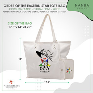 Sac fourre-tout blanc style OES Eastern Star Si-star, élégant et chic, pour les réunions de chapitre Eastern Star - Product Image 6