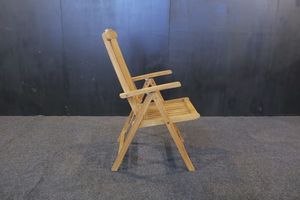 Outdoor Recliner <b>Folding</b> <b>Chair</b> Solid Teak Wood Well Sanded Finish for Outdoor <b>Dining</b> Use - Product Image 4