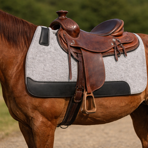 Selle de cheval classique confortable en feutre de laine et de polyester avec absorption des chocs pour l'entraînement sportif, prête à être expédiée - Product Image 5