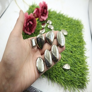 Pyrite naturelle cabochon, pierres précieuses en vrac pour la fabrication de bijoux, formes variées, jeu de couleurs, par gramme, Pyrite dorée INDIA GEMS, tiers - Product Image 5