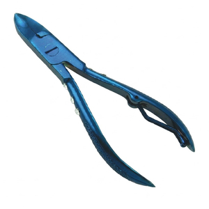 Coupe-ongles en métal bleu 12,5 mm à lame biseautée, pointe incurvée et tranchante, durable, pour usage adulte, style simple - Product Image 1
