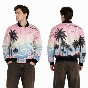 Chaqueta Varsity con Estampado Floral para Hombre, Rosas Rojas y Rosas, Cuello Camisero, Ropa Exterior Casual de Primavera, Corte Regular - Product Image 4