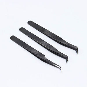Pinzas de Acero Inoxidable de Color Negro para Extensión de Pestañas, Herramienta de Aislamiento con Punta Puntiaguda, Maquillaje, Arte de Uñas - Product Image 2