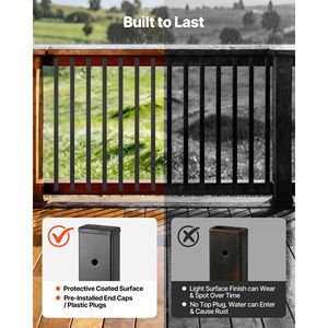 Paquete de 61 Balaustres de Acero Galvanizado de 32.28 Pulgadas, Balaustres para Barandillas, Balaustres Rectangulares Huecos para Terrazas, Perfiles de Acero para Escaleras - Product Image 3