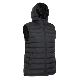 Chaleco Acolchado Personalizado para Hombre, Sin Mangas, Ligero, de Poliéster y Nailon, Color Negro, Chaleco Acolchado de Invierno con Capucha - Product Image 2
