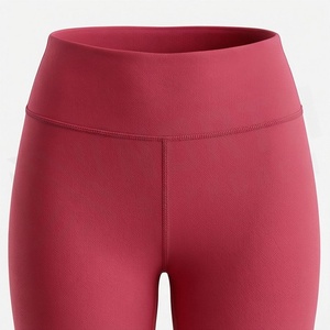 Womens High Waist Yoga Pants Elastic Closure Quick Dry Cotton Jersey Leggings Solid <b>Pattern</b> Compression Casual <b>Tights</b> - Product Image 4