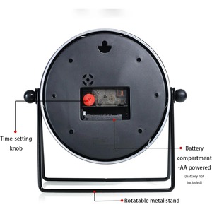 Modern Black Metal <b>Clock</b> Elegant Home Display <b>Clock</b> <b>Table</b> <b>Clock</b> Minimal Design For Stylish Interior Handcrafted From India - Product Image 3