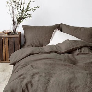 Juego de Edredón Moderno de Lino Sólido, Ropa de Cama Suave y Transpirable con Fundas de Almohada - Product Image 1