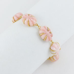 Beautiful Design <b>Gold</b>-Plated Pink <b>Opal</b> <b>Bracelets</b> for Women Trendy Wedding Anniversary & Party Gift - Product Image 2