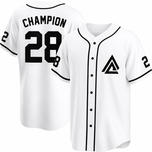 Maillot de baseball personnalisé avec nom du joueur, 100% polyester, court, séchage rapide, respirant, uniforme d'équipe, chemise de sport à boutons sur le devant - Product Image 2