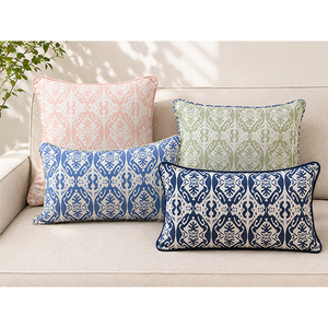 Luxury Botanical Printed Cotton Cushion Cover | Contemporary Throw <b>Pillow</b> Cover for <b>Sofa</b>, Bed & Home Styling - Product Image 5