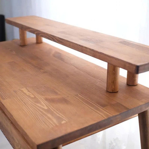 Escritorio moderno de madera maciza con estante de almacenamiento y diseño elegante para uso en oficina en casa - Product Image 3