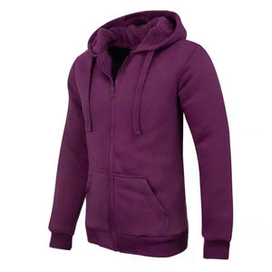 Sweat à capuche zippé en polaire épais pour homme, chaud et confortable, avec fermeture éclair intégrale, poignets et ourlet côtelés, idéal pour l'hiver et les loisirs - Product Image 1