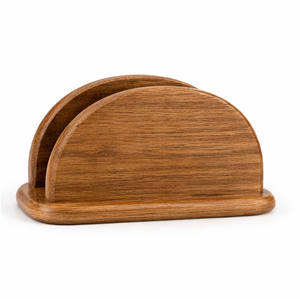 Porta Servilletas de Madera Artesanal Premium, Soporte Vertical Rústico de Media Luna para Servilletas, Decoración para Mesa de Comedor, Cocina y Restaurante - Product Image 4