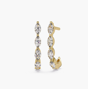 Boucles d'oreilles en diamant cultivé en laboratoire certifié IGI, couleur D, taille brillant, VVS1, pour femme, bijoux élégants, cadeau - Product Image 3