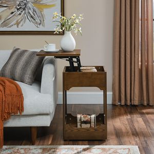 Mid Century Modern Lift Top Side <b>Table</b> Small Rising End <b>Table</b> Couch <b>Storage</b> Shelf Wooden Nightstand for Home <b>Console</b> <b>Tables</b> - Product Image 1