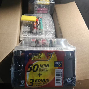 ไฟแช็คพกพาขนาดเล็ก สีดำ บรรจุ 50 ชิ้น/ถาด ของขวัญทางธุรกิจ ปรับเปลวไฟได้ พร้อมแบตเตอรี่ในตัว - Product Image 5