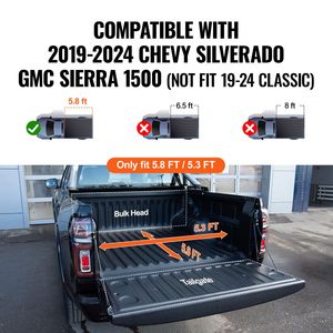 Copertura Tonneau Tri-Fold per Cassone Pickup Chevy Silverado GMC Sierra 1500 2019-2024, Modello F-250 con Cassone da 5FT 8\" - Product Image 2
