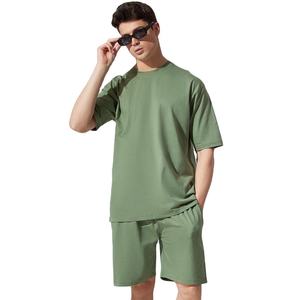 Nouvelle Collection Tendance Été Ensemble 2 Pièces Homme Respirant Décontracté Tricoté Uni Tenue Sportive Sans Manches Confortable Short Vêtement d'extérieur OEM - Product Image 1
