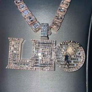 Colgante gótico de diamante estético oscuro con piedras de moissanita negras y cadena de plata Collares de moissanita con estilo - Product Image 1