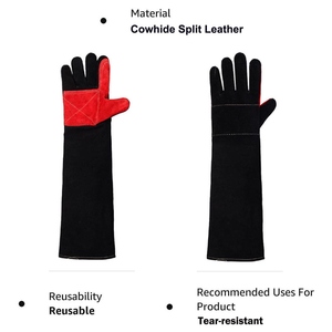 Gants de soudage en cuir de vachette pleine fleur de qualité supérieure, à manchette longue, résistants à la chaleur et aux étincelles, pour la sécurité des mains, la construction et la lutte contre les incendies - Product Image 6