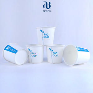 Tazas de papel de pared simple de 5 onzas ecológicas impresas con logotipo personalizado para restaurantes y cafeterías para servir té y café - Product Image 2